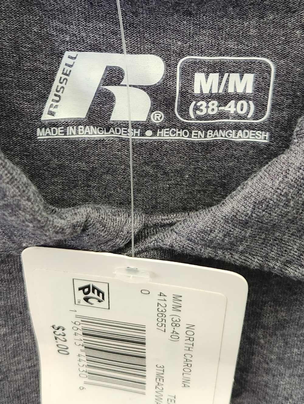 NWT Russell Athletic UNC Tar Heels Polo Shirt - Gray - Menโs Medium (38-40) - Picture 4 of 7